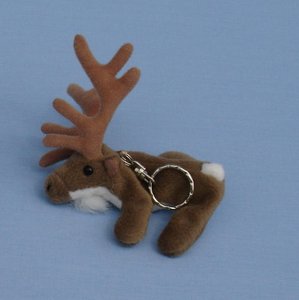 508 Reindeer mini rug /keyring / Rentier Schlsselanhnger / Renfll nyckelring, 9 cm